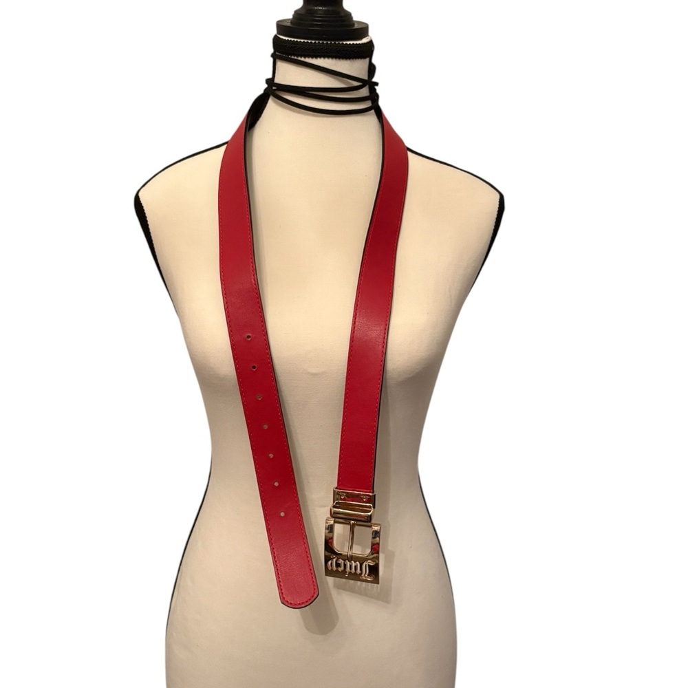 Juicy Couture Reversible Red/Black with Gold Buckle Belt